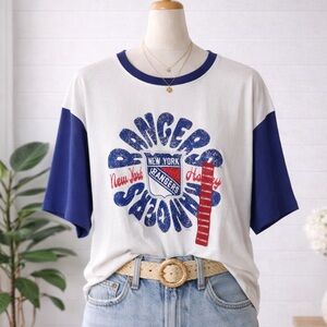 New York Rangers NHL Champion Women's Distressed Look Top XL